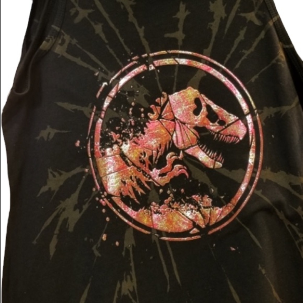 Jurassic World Universal Studios Ladies Tank Top Shirt Volcano Fire Logo Size S View 2